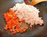 クミン香る鶏ひき肉とパプリカのチャーハン作り方2写真