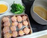 コーン鶏団子と小松菜と卵のだしあんかけ作り方2写真