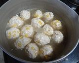 コーン鶏団子と小松菜と卵のだしあんかけ作り方4写真