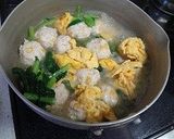 コーン鶏団子と小松菜と卵のだしあんかけ作り方5写真