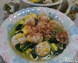 コーン鶏団子と小松菜と卵のだしあんかけ作り方6写真