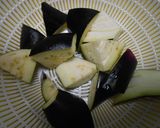 茄子と鶏肉のトマト煮込み風パスタ作り方4写真