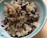 土鍋で♪ひじきと油あげの 炊き込みごはん作り方5写真