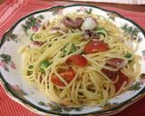 簡単ジェノベーゼ冷製パスタ　タコ・野菜作り方4写真