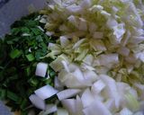 残り物の焼き鳥でアレンジ～お好み焼き作り方3写真