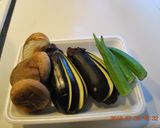 簡単♪ 茄子・椎茸・オクラの肉みそ添え作り方4写真