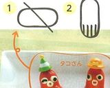 赤ウィンナータコ・花飾り♪夏キャラ弁当作り方1写真