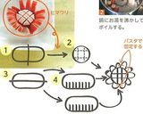 赤ウィンナータコ・花飾り♪夏キャラ弁当作り方3写真