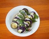レンジで！なすと豚肉の青じそ重ね蒸し作り方3写真