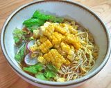 とうもろこしとサラダで冷やし野菜ラーメン作り方8写真