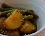 新じゃがといんげんのこっくり胡麻煮作り方4写真