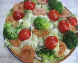 野菜たっぷり☆ソーセージ入りサラダピザ作り方8写真
