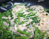 蓮根と空芯菜の炒め物カレー風味作り方4写真