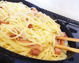 半熟卵で濃厚うまうまカルボナーラ作り方3写真