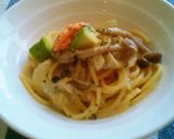 きのことサーモンのクリームパスタ作り方2写真