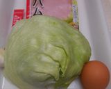 簡単・レタスとハムと卵炒め作り方1写真