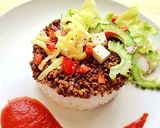 二種のチーズと夏野菜のタコライス作り方5写真