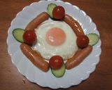 半熟目玉焼きウインナー添え作り方5写真