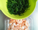 おかひじきと海老のゴマだれマヨ作り方1写真