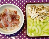 いかとセロリ炒め✿ガーリックバター醤油作り方1写真