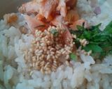 おにぎり:しそと焼き鮭作り方3写真