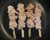 *おつまみに*鶏皮の焼き鳥*作り方2写真