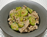 豚こま肉とズッキーニのオイマヨ炒め作り方4写真