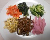 冷凍うどんでナムル入り冷しぶっかけうどん作り方4写真