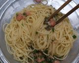 しそ大量消費☆たらこバターのしそパスタ作り方4写真