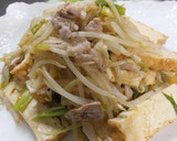 もやしと厚揚げと豚肉の炒め物作り方7写真