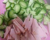 簡単★給食レシピ♪きゅうりとハムのサラダ作り方2写真