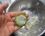 懐石風！海老を詰めたゴーヤの天ぷら作り方6写真