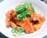 厚切り豚肉のキムチ和え♬作り方3写真