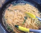 ほうれん草とサーモンのクリームパスタ作り方10写真