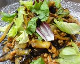 茄子と挽肉の甘辛サラダ和え♪作り方4写真