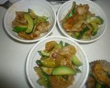 豚肉・フレンチ茄子・胡瓜の胡麻味噌炒め作り方7写真