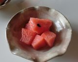 簡単 エコ スイカの皮(ピンク)醤油和え作り方1写真