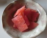 簡単 エコ スイカの皮(ピンク)醤油和え作り方2写真