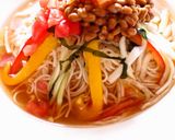 たっぷり野菜ときのこの納豆ぶっかけ素麺作り方14写真