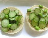 胡瓜と枝豆と塩昆布のトースト作り方2写真