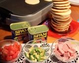 スパムとトマト アボカドのパンケーキ作り方3写真