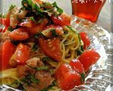 トマト・アボカド・えびの和風冷製パスタ作り方5写真