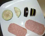 お弁当に✿スパムをナスで、はさみ焼き作り方1写真
