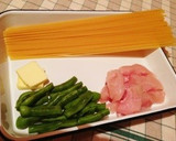 鶏ささみといんげんの柚子胡椒バターパスタ作り方1写真