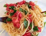 トマト牛の心臓でバジルたっぷり冷製パスタ作り方7写真