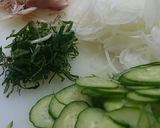 寿司酢で酢の物、夏の薬味で作り方1写真