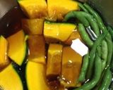 カボチャとインゲンの煮物作り方1写真