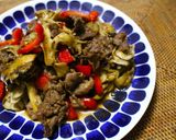 牛肉と舞茸、パプリカのオイスター炒め作り方4写真