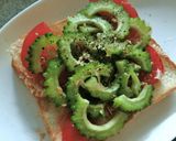 完熟トマトとゴーヤのカレー風味トースト作り方5写真