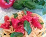 トマト牛の心臓でバジルたっぷり冷製パスタ作り方8写真
